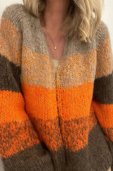 Cárdigan holgado con mangas abullonadas y colores variados de Seasonal Treats